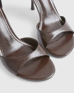 Brown Closed Back Heeled Sandals