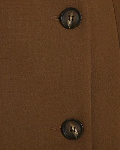 Brown Collarless Blazer