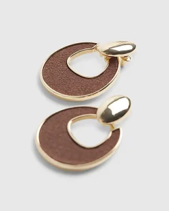 Brown Door Knocker Earrings