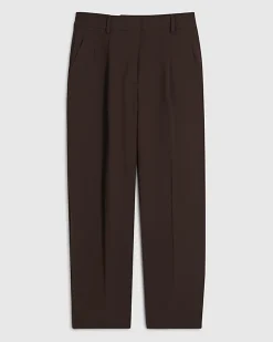 Brown Drapey Barrel Leg Trousers