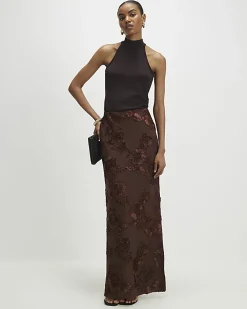 Brown Floral Cornelli Maxi Skirt