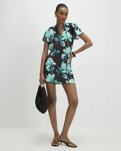 Brown Floral Mini Dress