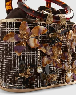 Brown Flower Cage Bag