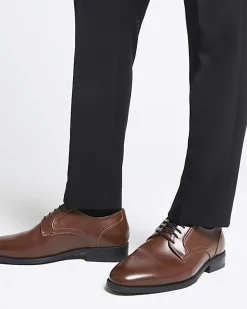 Brown formal derby shoes