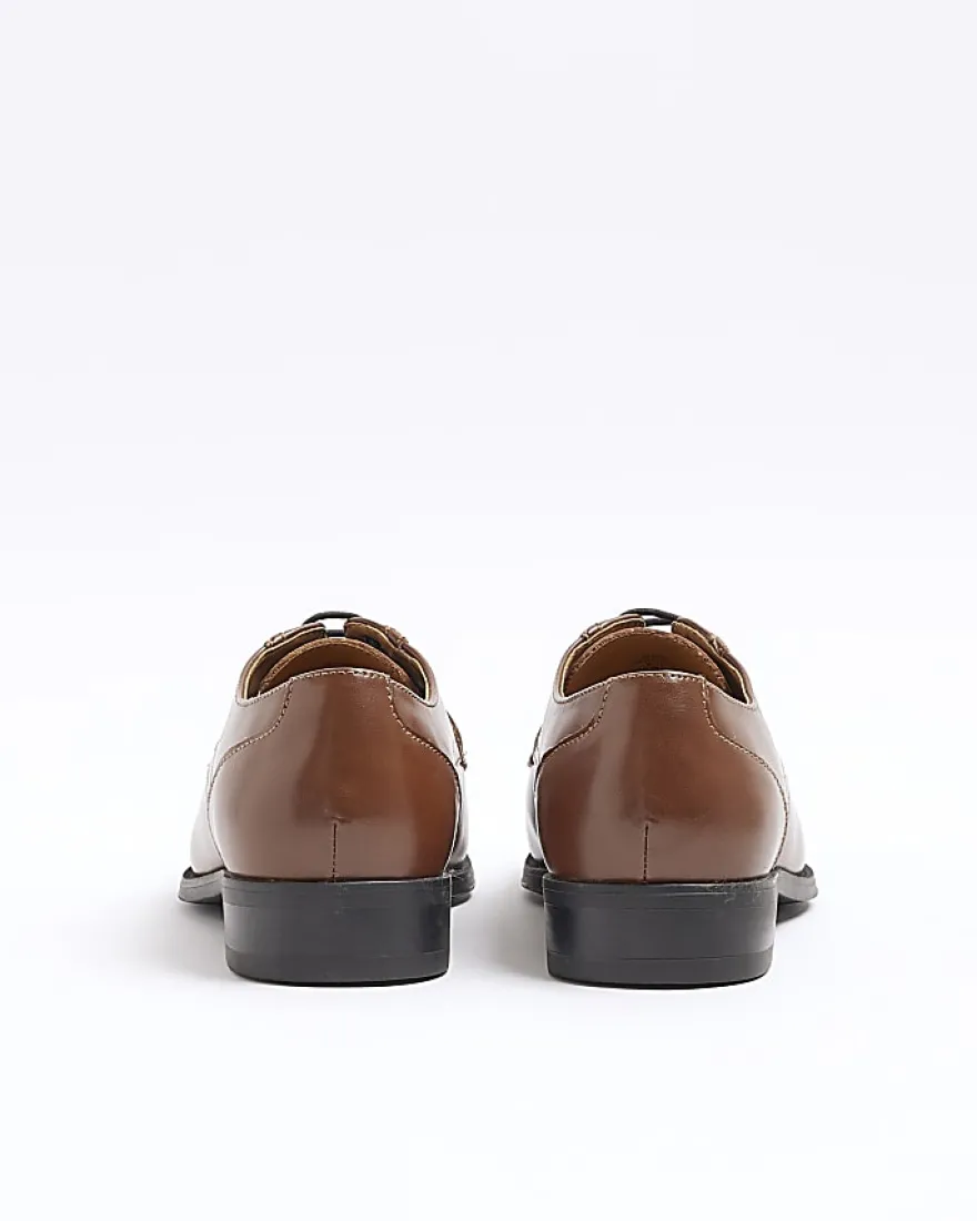 Brown formal derby shoes