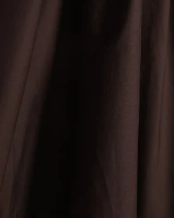 Brown Full A Line Midi Skirt