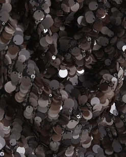 Brown Halter Neck Sequin Top