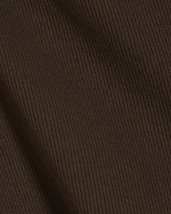 Brown High Waisted Ribbed Flare Leggings