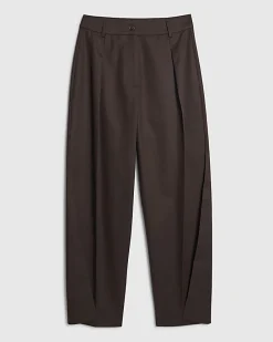 Brown High Waisted Tapered Trousers