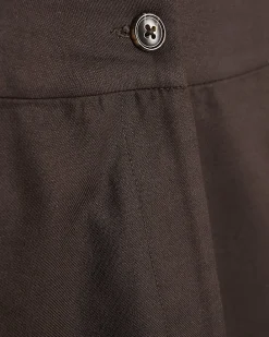 Brown High Waisted Tapered Trousers
