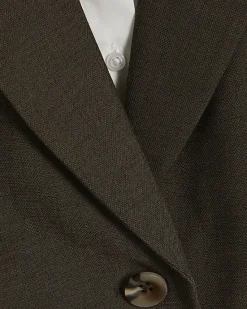 Brown Hybrid Cropped Blazer