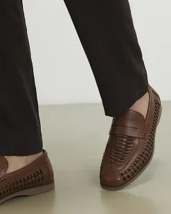Brown Interweave Loafers