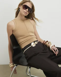 Brown Knitted Vest Top