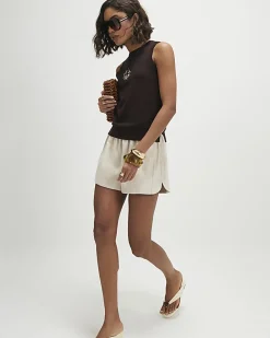 Brown Knitted Vest Top