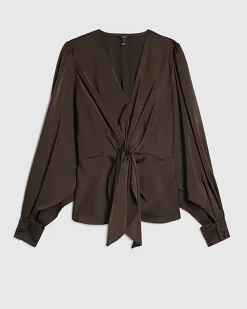 Brown Knot Front Top