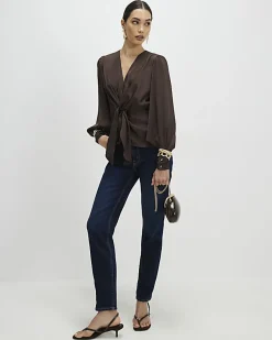 Brown Knot Front Top