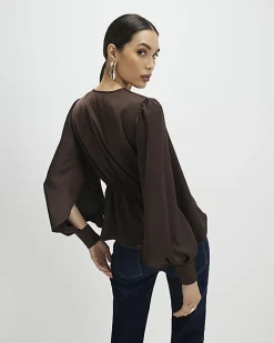 Brown Knot Front Top