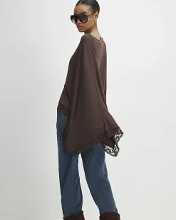 Brown Lace Trim Cape