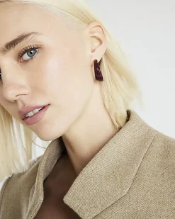 Brown Layered Hoop Earrings