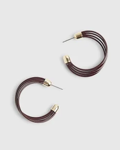Brown Layered Hoop Earrings