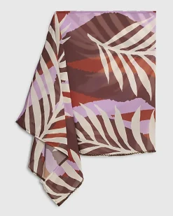 Brown Leaf Print Mini Sarong