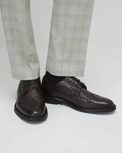Brown Leather Chunky Brogue Shoes