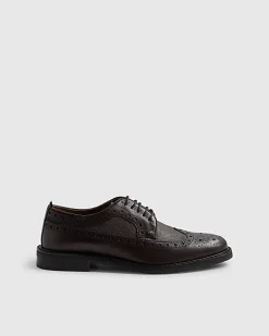 Brown Leather Chunky Brogue Shoes