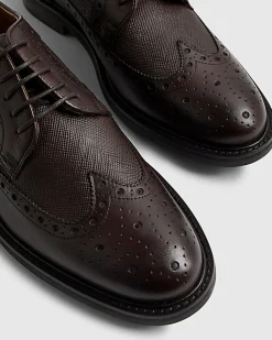 Brown Leather Chunky Brogue Shoes