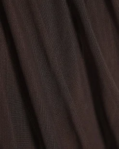 Brown Mesh Bubble Hem Mini Dress