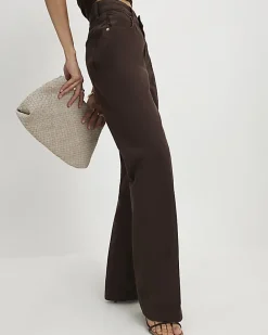 Brown Mid Rise Bootcut Jeans