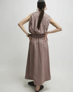 Brown Midi Full Skirt