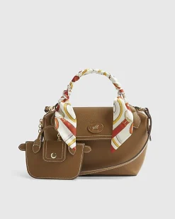 Brown Mini Flap Cross Body Bag