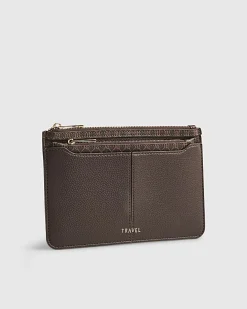 Brown Monogram Print Travel Wallet