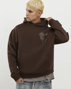 Brown Oversized Fit Kagoshima Dragon Hoodie