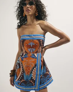 Brown Palm Print Playsuit