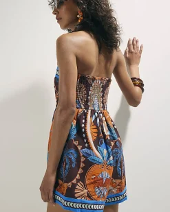 Brown Palm Print Playsuit