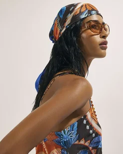 Brown Palm Print Scarf