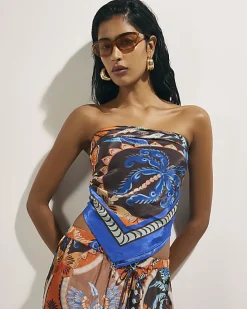 Brown Palm Print Scarf
