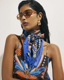 Brown Palm Print Scarf