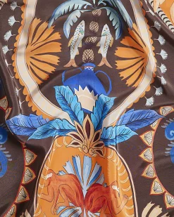 Brown Palm Print Scarf