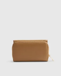 Brown Panelled Tab Front Purse