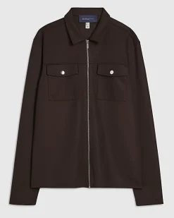 Brown Pique Double Pocket Overshirt