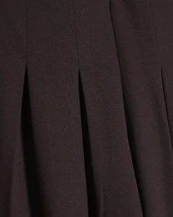 Brown Pleat Front Tapered Trousers