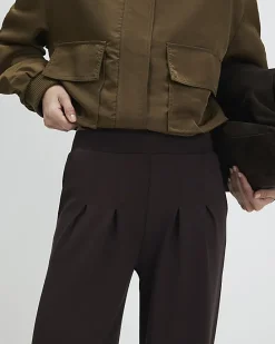 Brown Premium Pleat Front Trousers