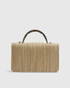 Brown Premium Raffia Crossbody Bag