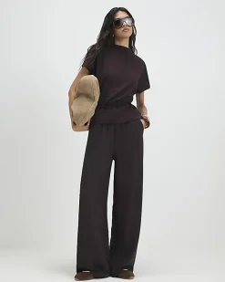 Brown Premium Wide Leg Joggers