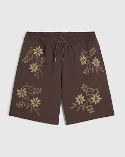 Brown Regular Fit Floral Shorts