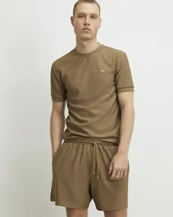 Brown Regular Fit Shorter Length Shorts