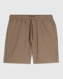 Brown Regular Fit Stretch Textured Shorts
