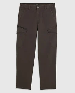 Brown Regular Fit Stretch Textured Joggers